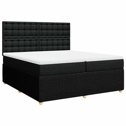 Giroletto a Molle con Materasso Nero 200x200 cm in Tessuto