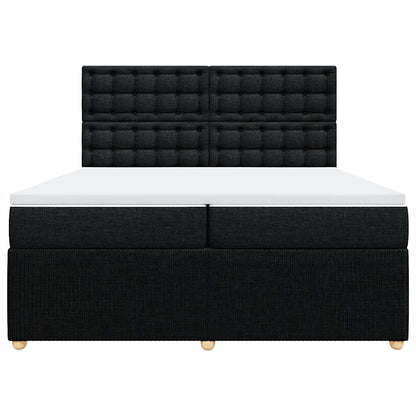 Giroletto a Molle con Materasso Nero 200x200 cm in Tessuto