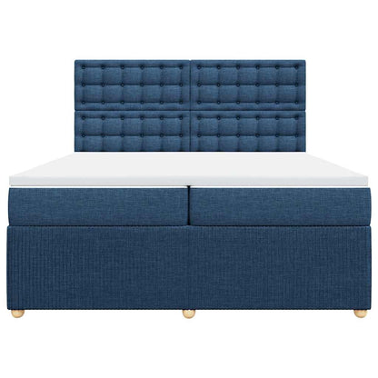 Giroletto a Molle con Materasso Blu 200x200 cm in Tessuto
