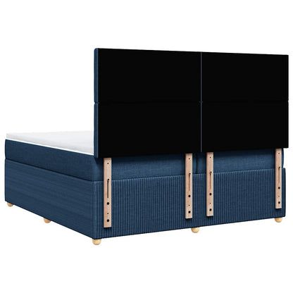 Giroletto a Molle con Materasso Blu 200x200 cm in Tessuto