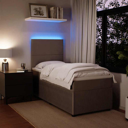Giroletto a Molle con Materasso Grigio Chiaro 80x200 cm Velluto