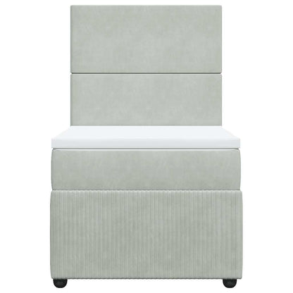 Giroletto a Molle con Materasso Grigio Chiaro 80x200 cm Velluto