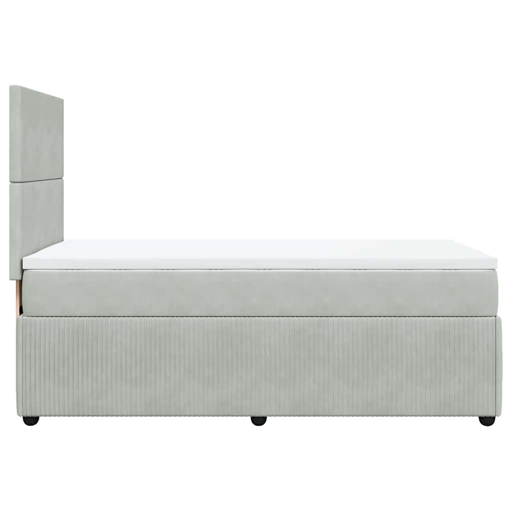 Giroletto a Molle con Materasso Grigio Chiaro 80x200 cm Velluto | homemem39