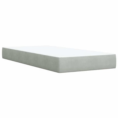 Giroletto a Molle con Materasso Grigio Chiaro 80x200 cm Velluto