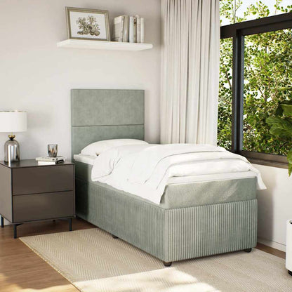 Giroletto a Molle con Materasso Grigio Chiaro 80x200 cm Velluto | homemem39