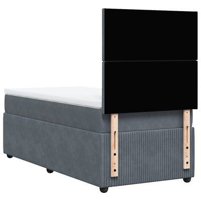 Giroletto a Molle con Materasso Grigio Scuro 80x200 cm Velluto | homemem39