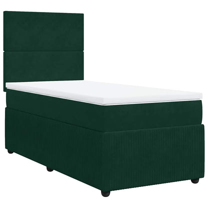 Giroletto a Molle con Materasso Verde Scuro 80x200 cm Velluto