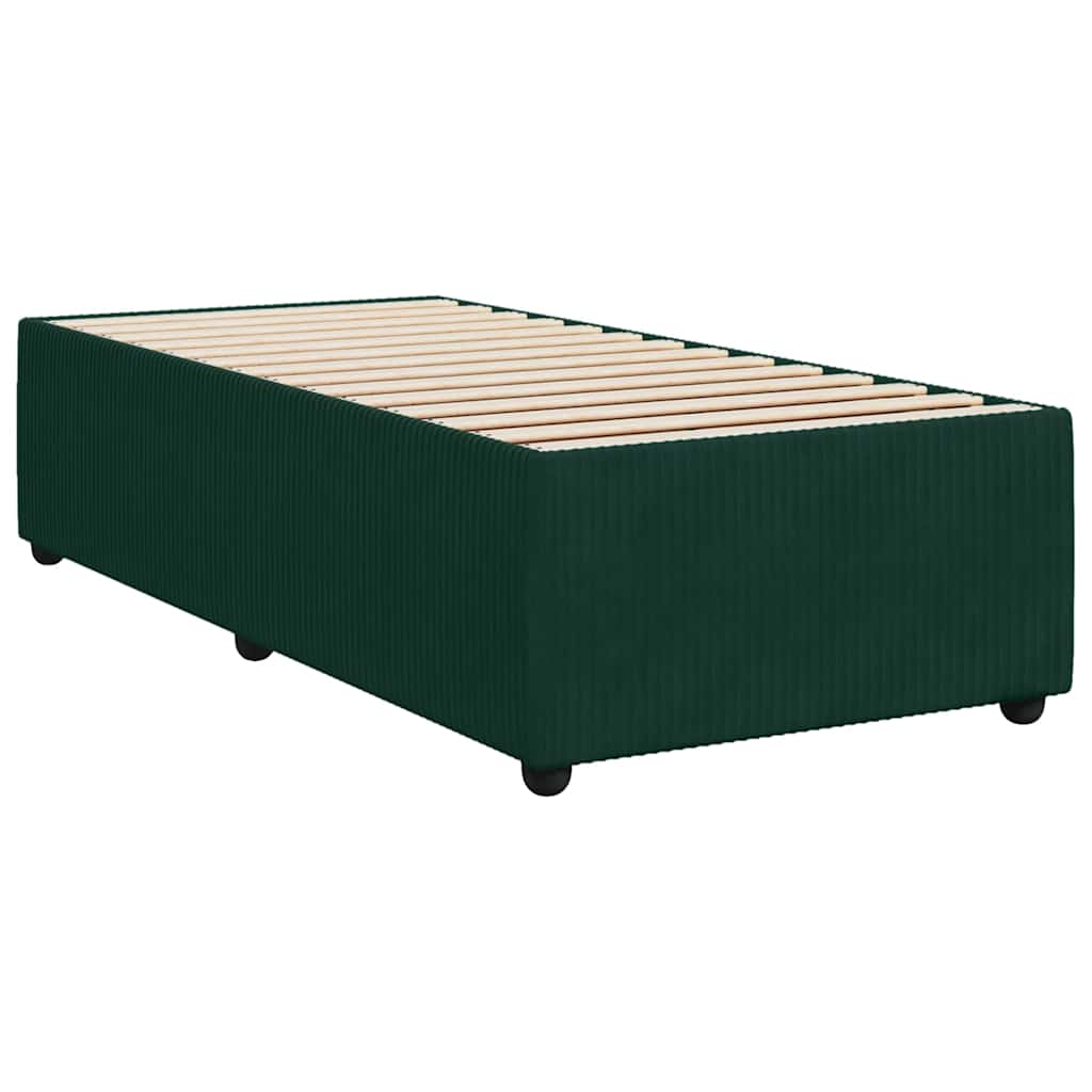 Giroletto a Molle con Materasso Verde Scuro 80x200 cm Velluto