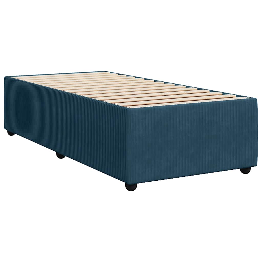 Giroletto a Molle con Materasso Blu 80x200 cm in Velluto