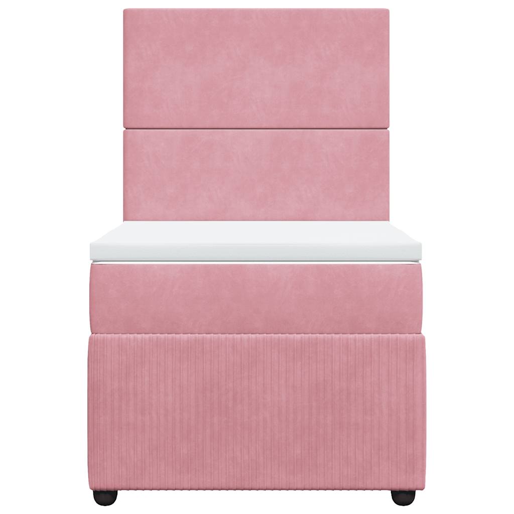 Giroletto a Molle con Materasso Rosa 80x200 cm in Velluto