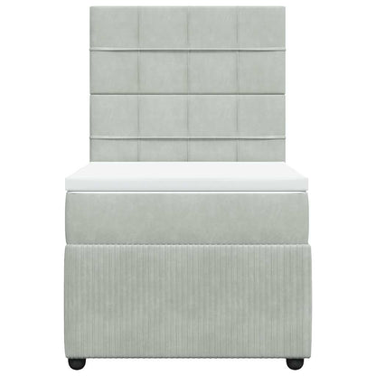 Giroletto a Molle con Materasso Grigio Chiaro 80x200 cm Velluto | homemem39