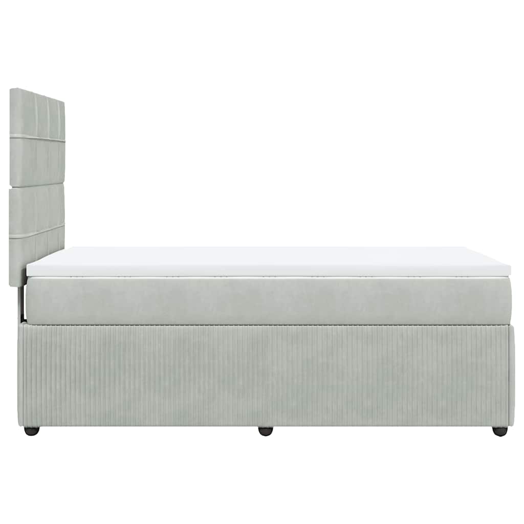 Giroletto a Molle con Materasso Grigio Chiaro 80x200 cm Velluto | homemem39