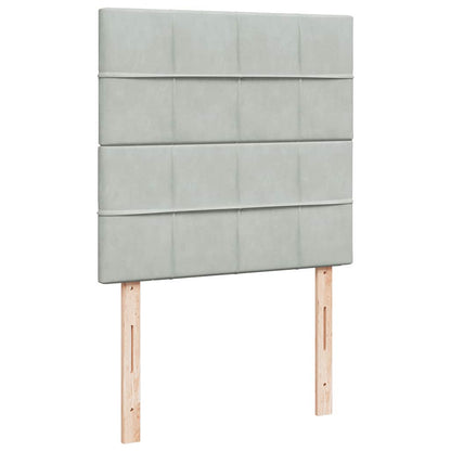 Giroletto a Molle con Materasso Grigio Chiaro 80x200 cm Velluto
