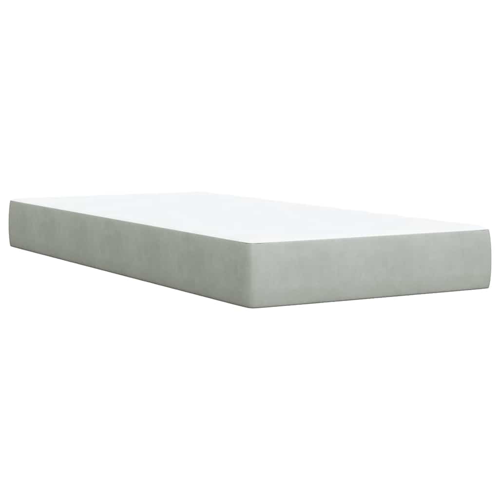 Giroletto a Molle con Materasso Grigio Chiaro 80x200 cm Velluto