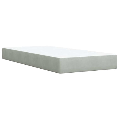 Giroletto a Molle con Materasso Grigio Chiaro 80x200 cm Velluto