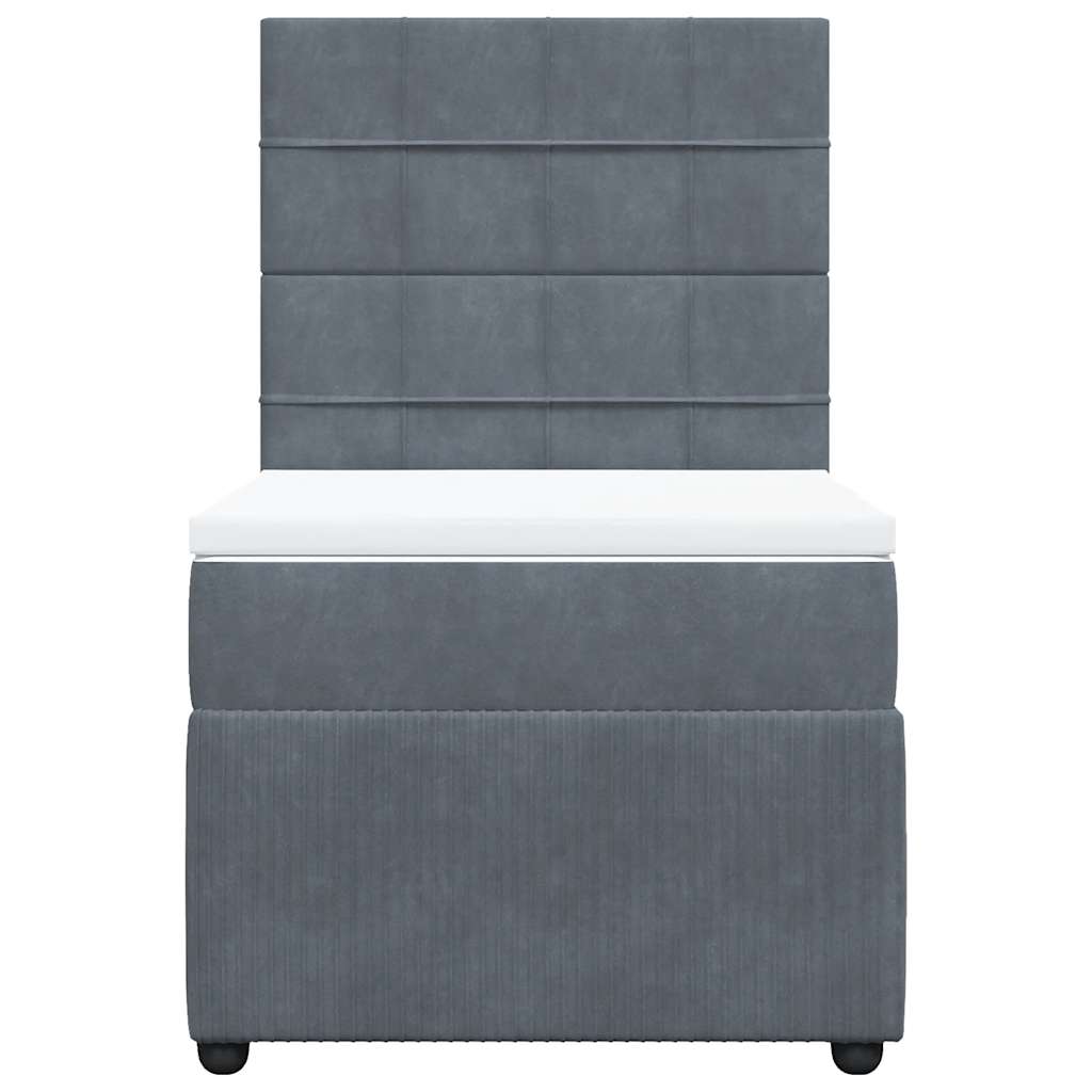 Giroletto a Molle con Materasso Grigio Scuro 80x200 cm Velluto | homemem39