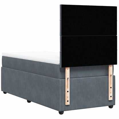 Giroletto a Molle con Materasso Grigio Scuro 80x200 cm Velluto | homemem39
