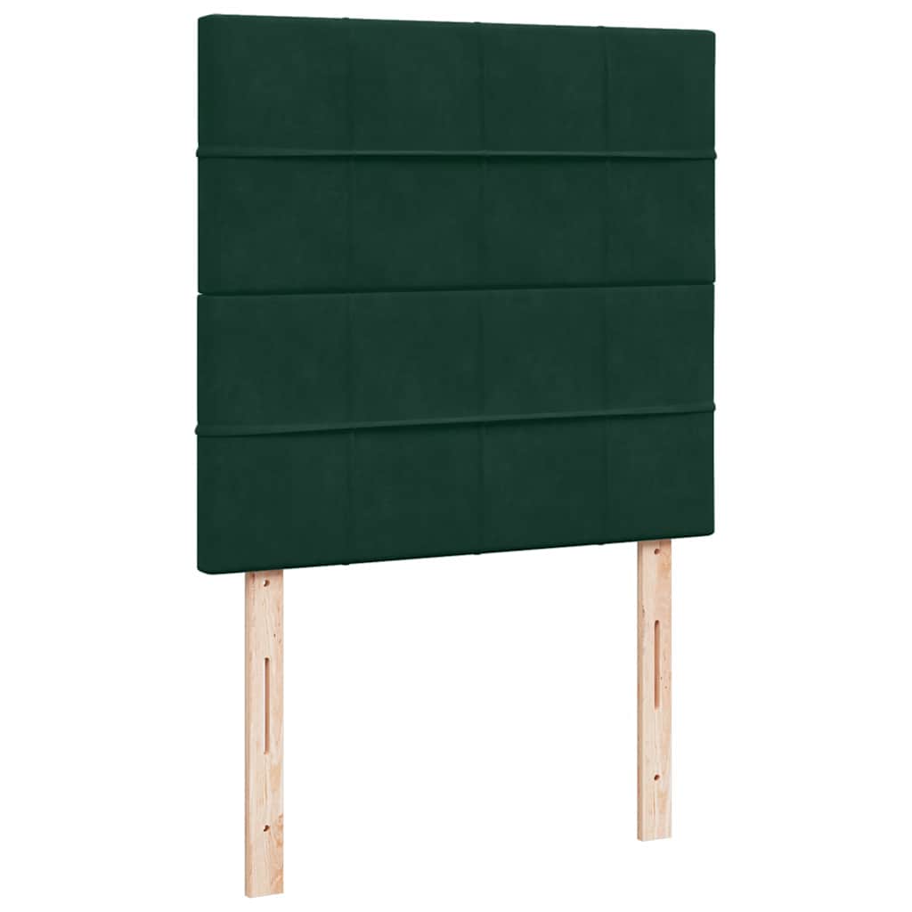 Giroletto a Molle con Materasso Verde Scuro 80x200 cm Velluto