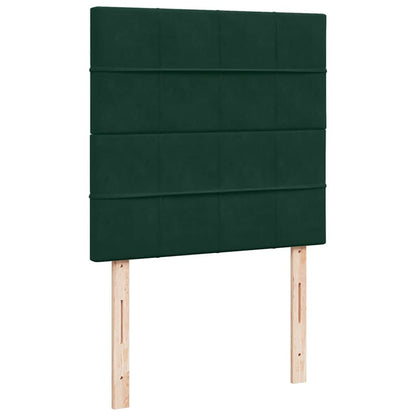 Giroletto a Molle con Materasso Verde Scuro 80x200 cm Velluto