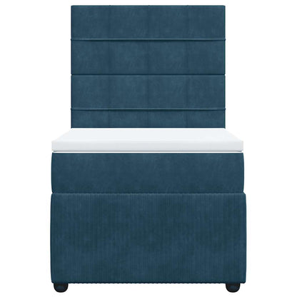 Giroletto a Molle con Materasso Blu 80x200 cm in Velluto