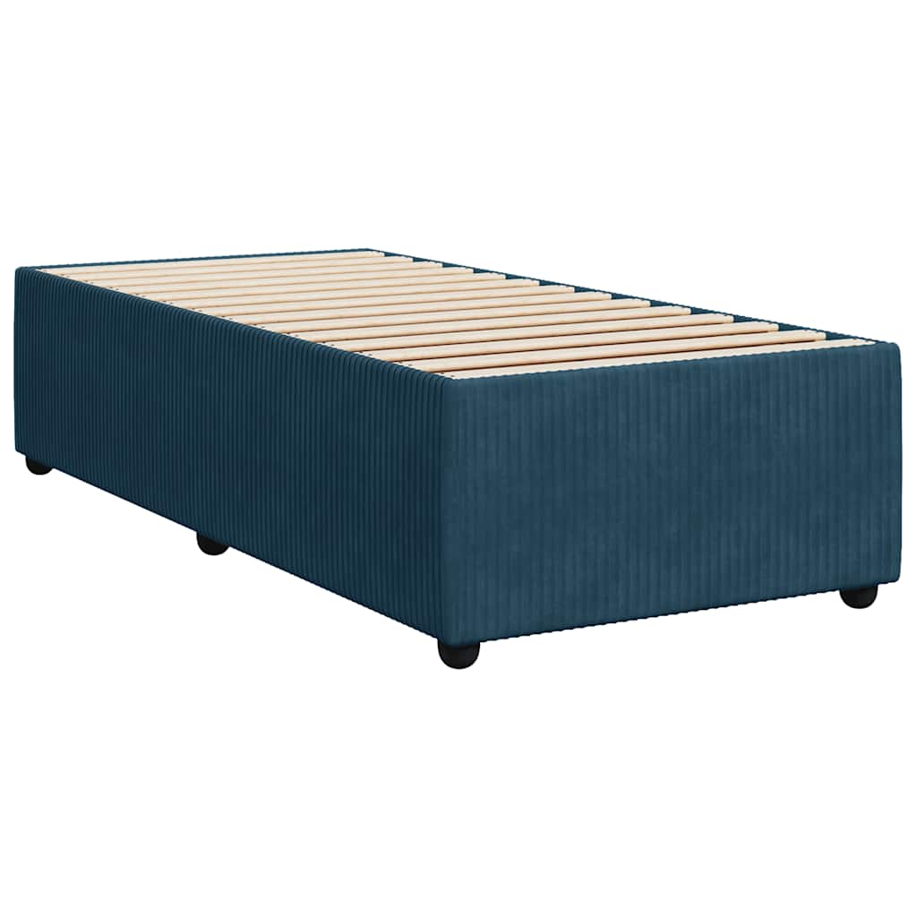 Giroletto a Molle con Materasso Blu 80x200 cm in Velluto