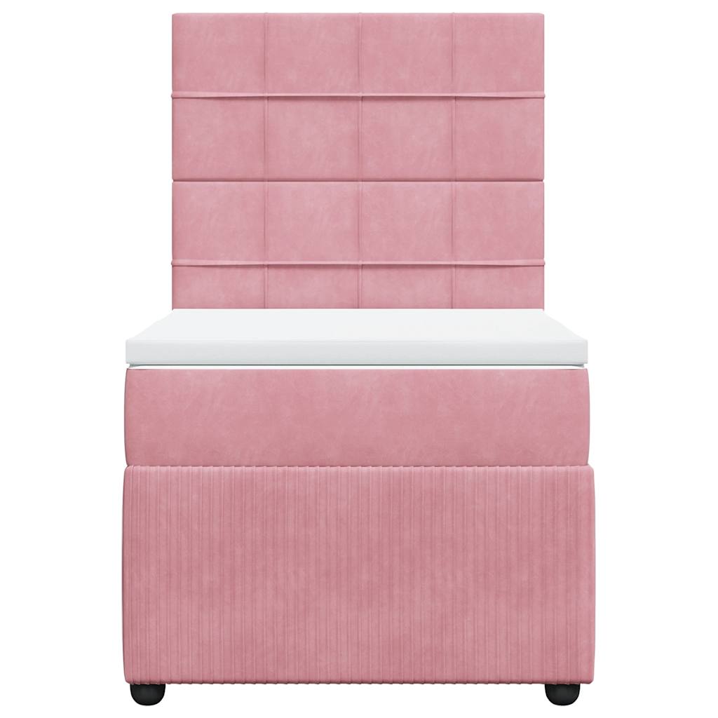 Giroletto a Molle con Materasso Rosa 80x200 cm in Velluto