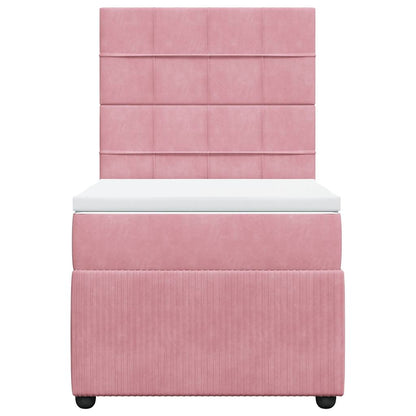 Giroletto a Molle con Materasso Rosa 80x200 cm in Velluto