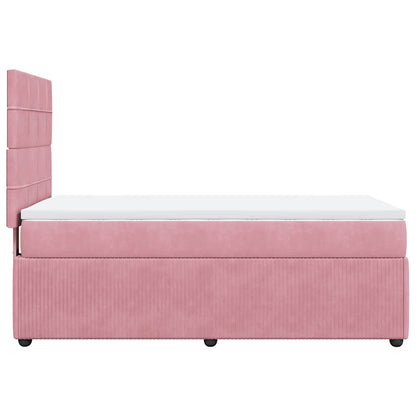 Giroletto a Molle con Materasso Rosa 80x200 cm in Velluto | homemem39
