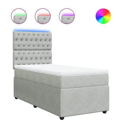 Giroletto a Molle con Materasso Grigio Chiaro 80x200 cm Velluto | homemem39