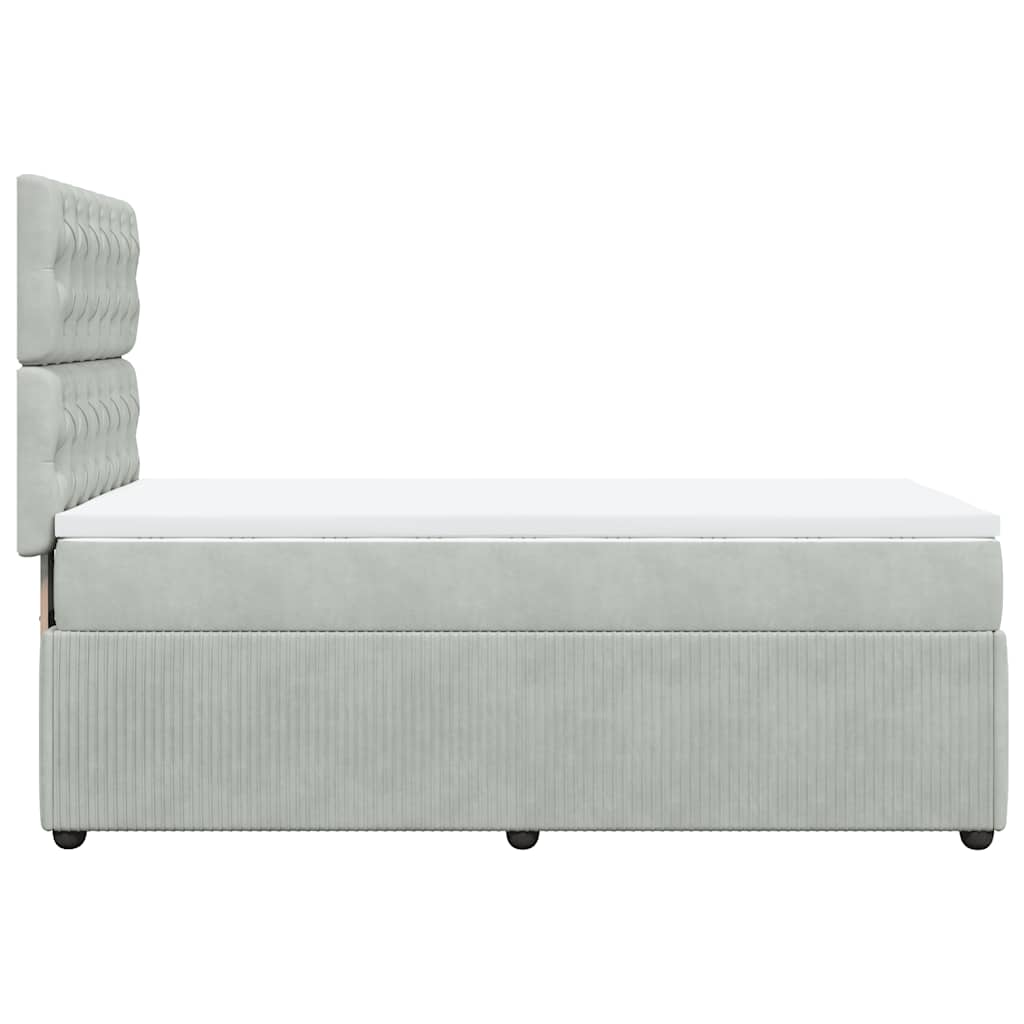 Giroletto a Molle con Materasso Grigio Chiaro 80x200 cm Velluto | homemem39