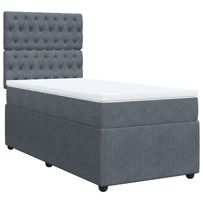 Giroletto a Molle con Materasso Grigio Scuro 80x200 cm Velluto | homemem39
