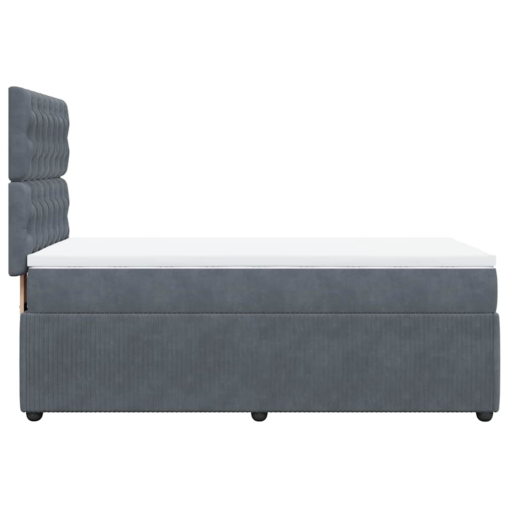 Giroletto a Molle con Materasso Grigio Scuro 80x200 cm Velluto | homemem39