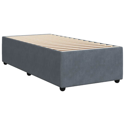 Giroletto a Molle con Materasso Grigio Scuro 80x200 cm Velluto