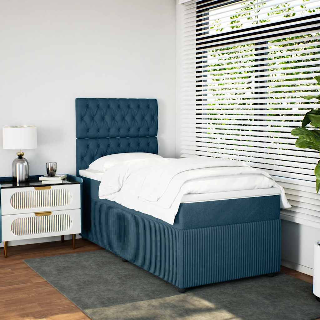 Giroletto a Molle con Materasso Blu 80x200 cm in Velluto | homemem39