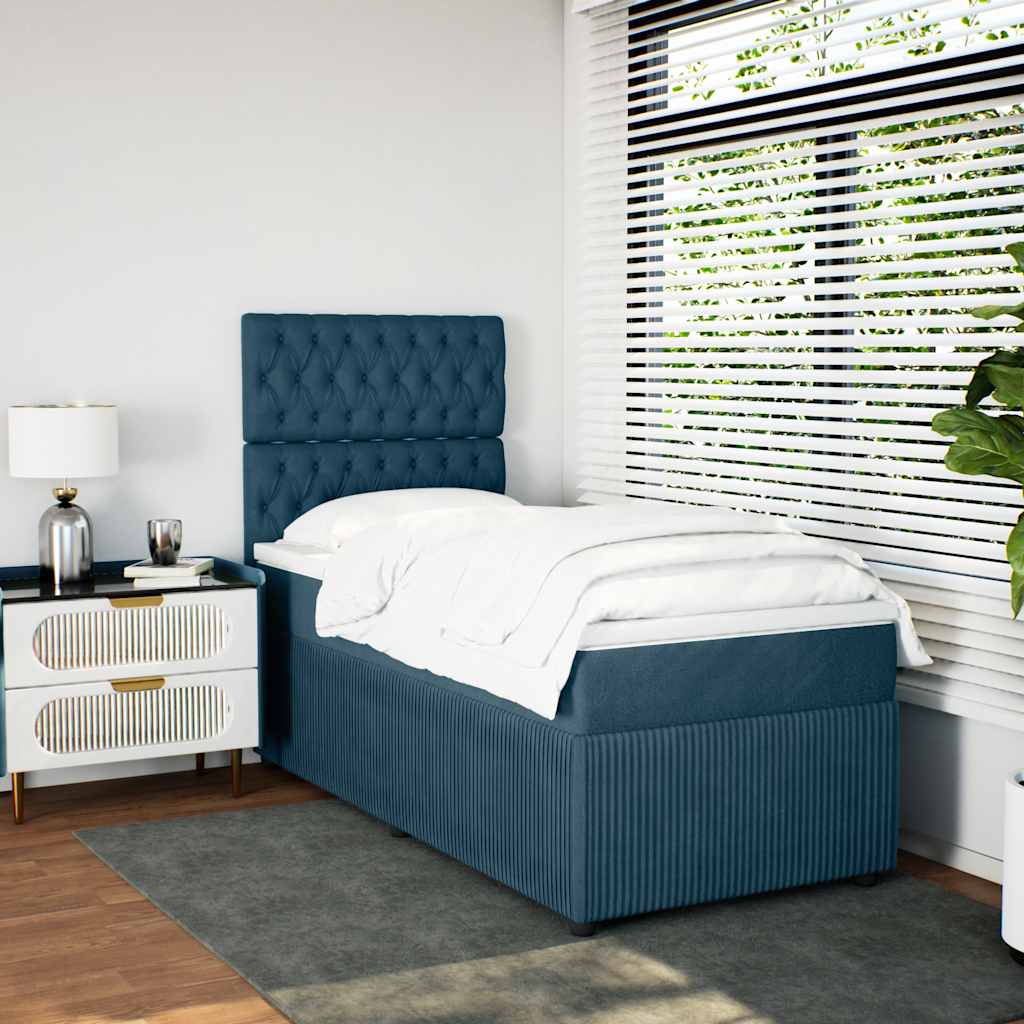 Giroletto a Molle con Materasso Blu 80x200 cm in Velluto | homemem39