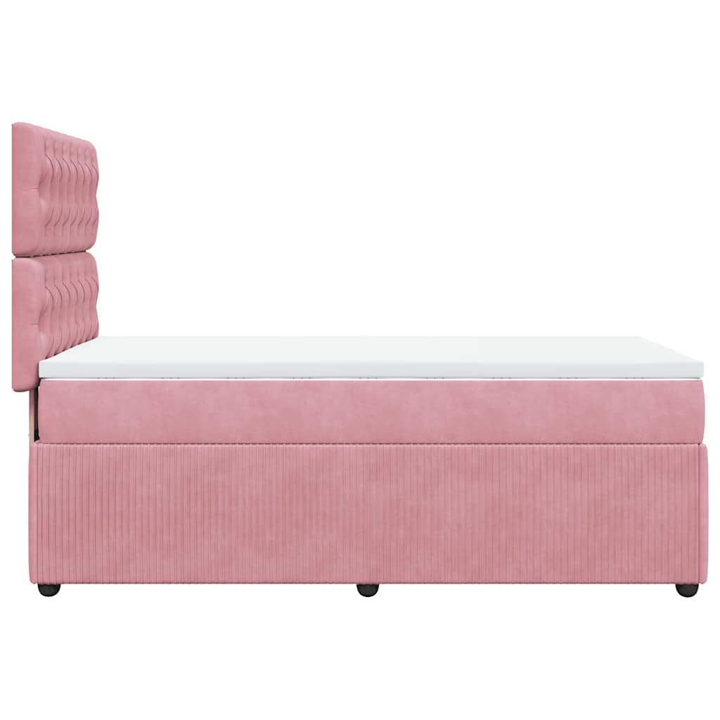Giroletto a Molle con Materasso Rosa 80x200 cm in Velluto | homemem39