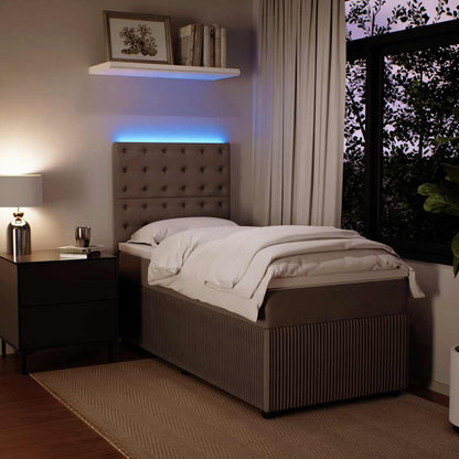 Giroletto a Molle con Materasso Grigio Chiaro 80x200 cm Velluto