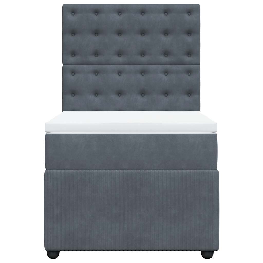 Giroletto a Molle con Materasso Grigio Scuro 80x200 cm Velluto | homemem39