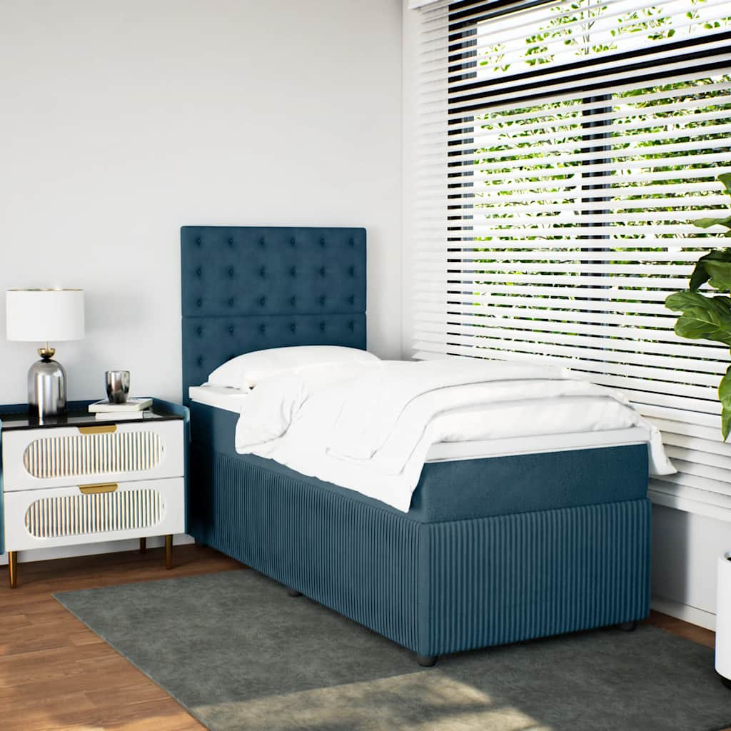 Giroletto a Molle con Materasso Blu 80x200 cm in Velluto | homemem39