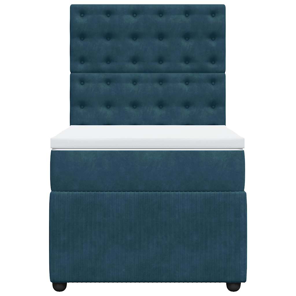 Giroletto a Molle con Materasso Blu 80x200 cm in Velluto | homemem39