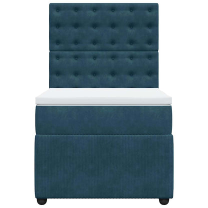 Giroletto a Molle con Materasso Blu 80x200 cm in Velluto | homemem39