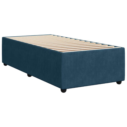 Giroletto a Molle con Materasso Blu 80x200 cm in Velluto