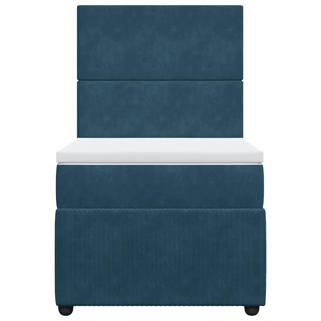 Giroletto a Molle con Materasso Blu 90x190 cm in Velluto