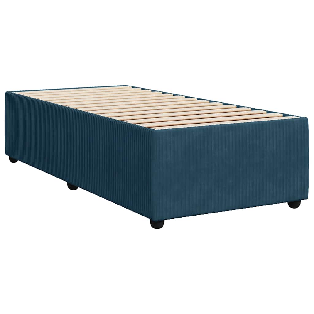 Giroletto a Molle con Materasso Blu 90x190 cm in Velluto