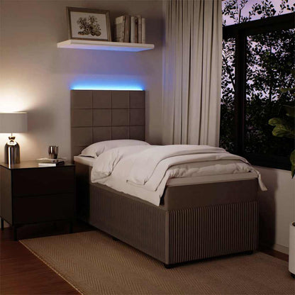 Giroletto a Molle con Materasso Grigio Chiaro 90x190 cm Velluto
