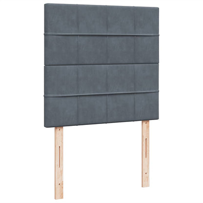 Giroletto a Molle con Materasso Grigio Scuro 90x190 cm Velluto