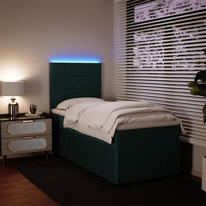 Giroletto a Molle con Materasso Verde Scuro 90x190 cm Velluto