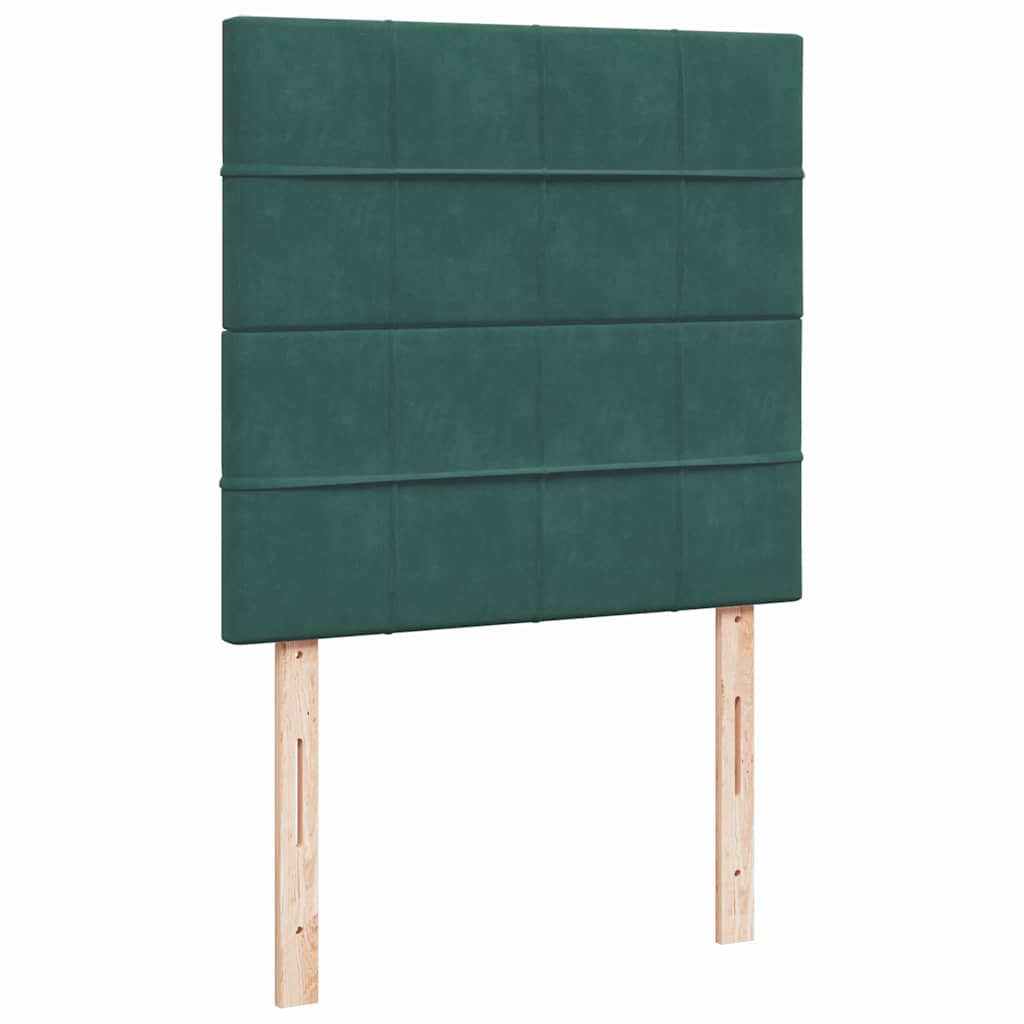 Giroletto a Molle con Materasso Verde Scuro 90x190 cm Velluto