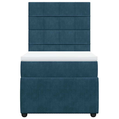 Giroletto a Molle con Materasso Blu 90x190 cm in Velluto
