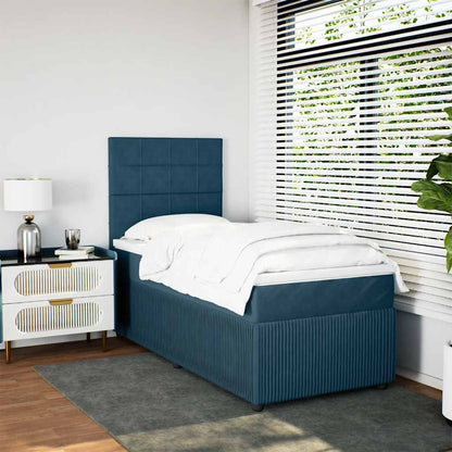 Giroletto a Molle con Materasso Blu 90x190 cm in Velluto